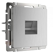 Розетка Ethernet RJ-45 cеребряный рифленый WL09-RJ-45