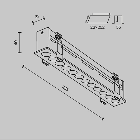 Встраиваемый светильник Technical DL065-20W3-6K-B - фото