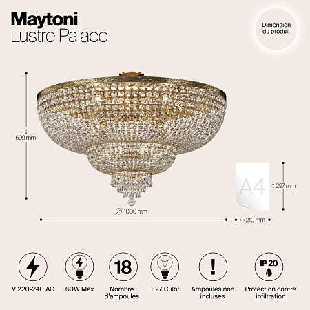 Люстра Maytoni Palace DIA890-CL-18-G - фото