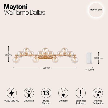 Настенный светильник (бра) Maytoni Dallas MOD547WL-13G - фото