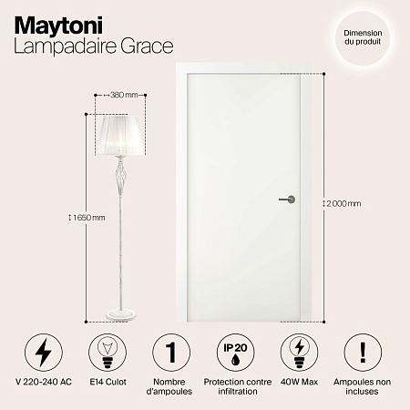 Напольный светильник (торшер) Maytoni Grace ARM247-11-G - фото