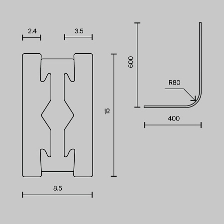 Комплектующие для трековой системы Technical TRX154-RC80-B - фото