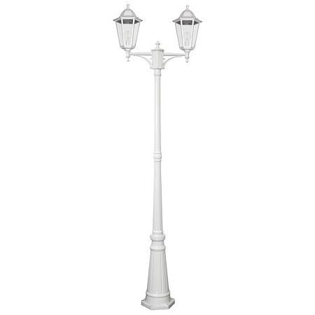 Светильник садово-парковый Feron 6214/PL6214 столб 2*100W E27 230V, белый - фото