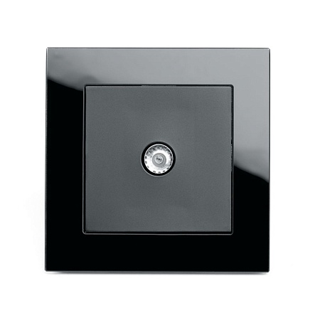 Розетка телевизионная 1-местная ,STEKKER, GLS00-7008-05 ,75 Ом, 5-862МГц, серия Катрин, черный - фото