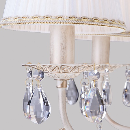 Подвесной светильник Eurosvet 3637/7 белый с золотом / прозрачный хрусталь - фото