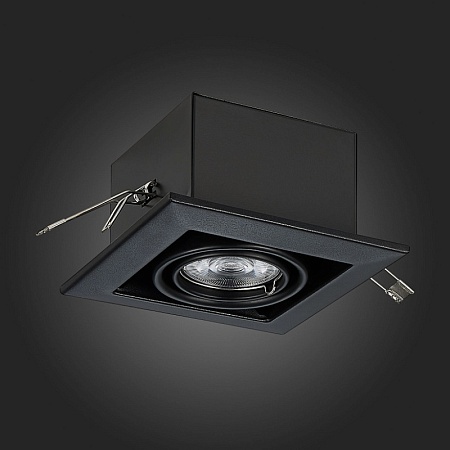 Св-к встр. Черный GU10 1*50W L126xW126xH70 220V Без ламп ST250.448.01 - фото