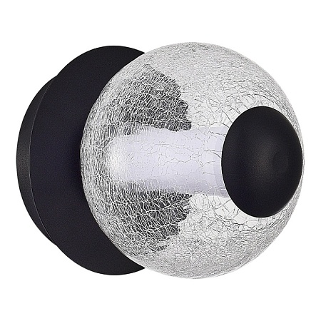 Светильник настенный ST-Luce Черный/Прозрачное кракелированное стекло LED 1*8,5W 3000K SL6120.401.01 - фото