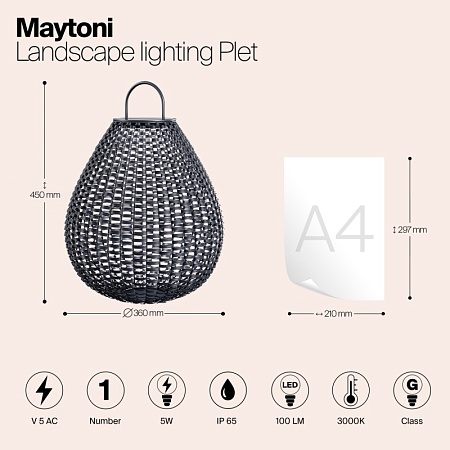 Ландшафтный светильник Outdoor Plet OSL599FL-L5B3K - фото