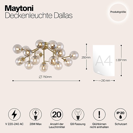 Потолочный светильник Maytoni Dallas MOD545PL-20G - фото