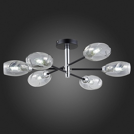 Светильник потолочный Черный, Хром/Дымчатый E14 6*40W SLE155512-06 - фото