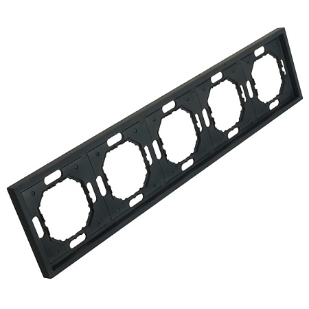 Рамка STEKKER, PFR00-5005-05 5-местная, серия Эмили, черный уголь, soft touch - фото