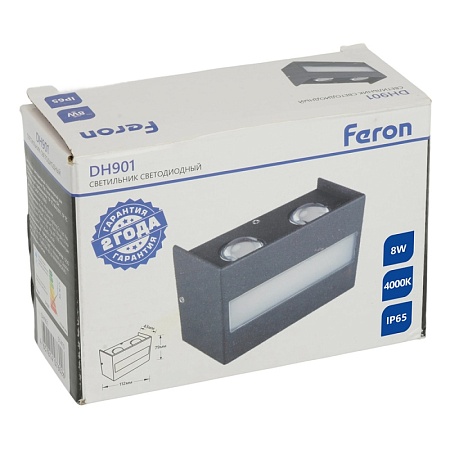 Светильник уличный светодиодный Feron DH901, 8W, 700Lm, 4000K, черный - фото
