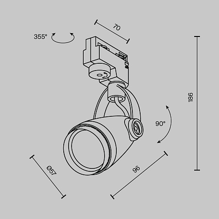 Трековый светильник Technical CELO TR001-1-GU10-B - фото