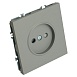 Розетка 1-местная с защитной шторкой (механизм), STEKKER, б/з, 250В, 16А, серия Эмили, RST16-5109-10, платиново-серый, soft touch - фото