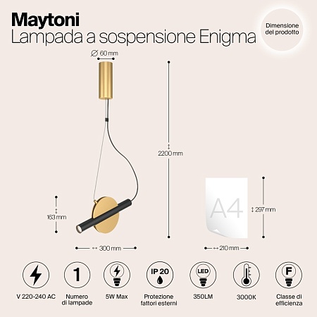 Подвесной светильник Maytoni Enigma MOD150PL-L5BS3K - фото