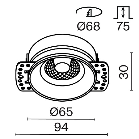 Встраиваемый светильник Technical Flint DL101-GU10-TRS-W - фото