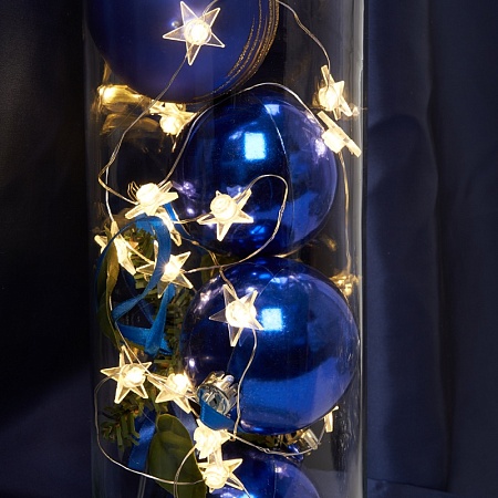 Гирлянда линейная Feron CL571 Звездочки, статичная, 1.8м USB 2700K , прозрачный шнур - фото