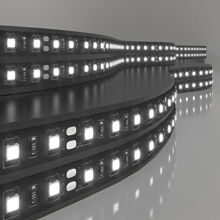 Светодиодная лента 120 Led 9,6 Вт IP20, 6500K холодный белый, 5 м 2835 24V 120Led 9,6W IP20 Black Elektrostandard - фото