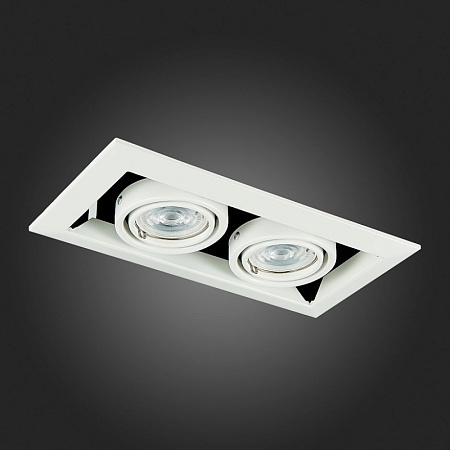Св-к встр. Черный, Белый GU10 2*50W IP20 L245xW126xH70 220V Без ламп ST250.558.02 - фото