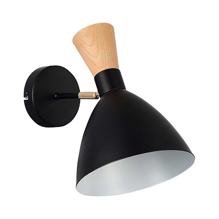 Светильник настенный Черный/Черный, Светлое дерево, Золотистый E14 1*40W SLE1256-401-01 - фото