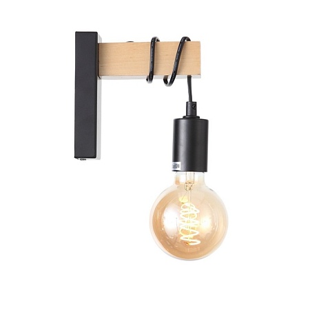 Светильник настенный Черный, Светлое дерево E27 1*60W SL1142.401.01 - фото