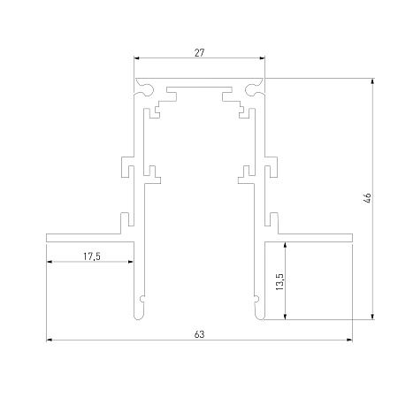Slim Magnetic Шинопровод встраиваемый под ГКЛ 12,5мм черный (3м) 85208/00 85208/00 Elektrostandard - фото