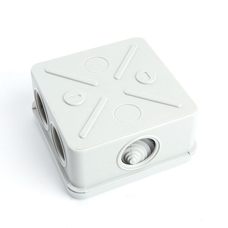 Коробка разветвительная STEKKER EBX10-34-55, 70*70*40мм, 4 ввода, IP55, светло-серая (GE41236) - фото