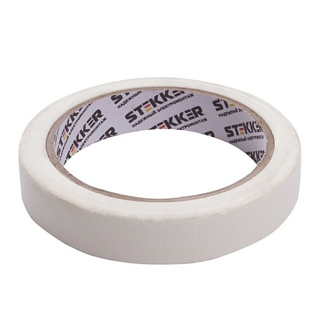 Малярная лента STEKKER INTP7-18-40 18 мм, длина 40 м, на бумажной основе, белый - фото