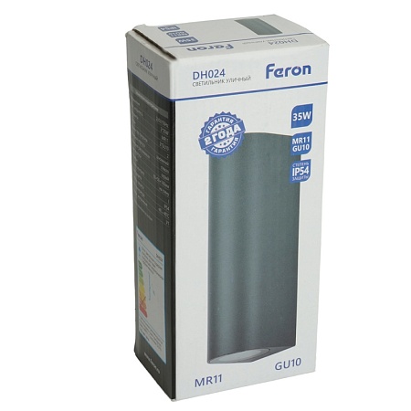 Светильник садово-парковый Feron DH024, на стену, 2*GU10 MR11 230V, черный - фото
