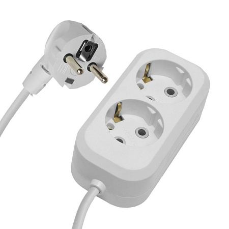 Удлинитель 2-местный с/з Stekker, HM01-21-07, 7м, 3x0,75, серия Home (У10-001), белый - фото