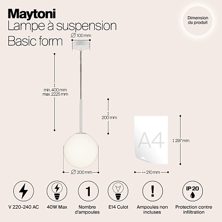 Подвесной светильник Maytoni Basic form MOD321PL-01W1 - фото