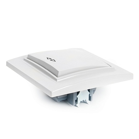 Переключатель перекрестный 1-клавишный STEKKER  PSW10-9009-01, 250В, 10А, серия Эрна, белый - фото