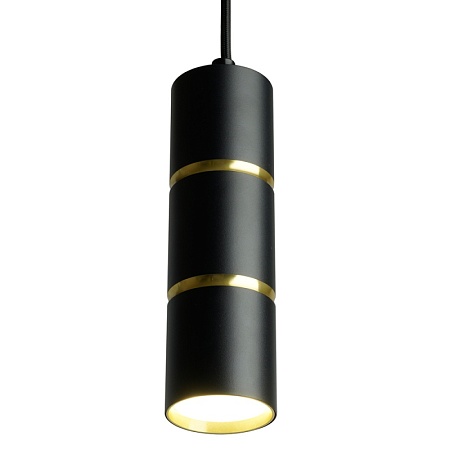 Светильник потолочный Feron ML1868  Barrel ZEN levitation на подвесе MR16 35W, 230V, чёрный, золото 55*180 - фото