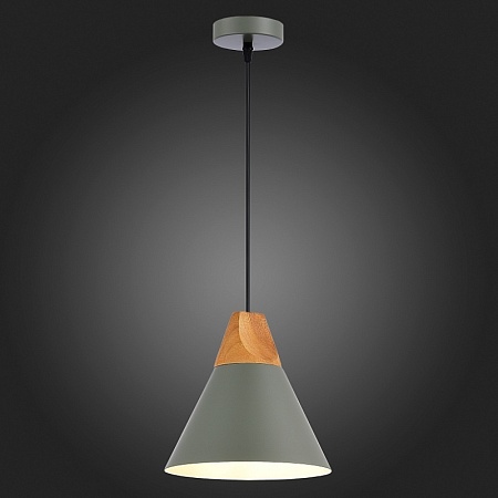 Светильник подвесной Серый/Серый, Светлое дерево E27 1*60W SLE125113-01 - фото
