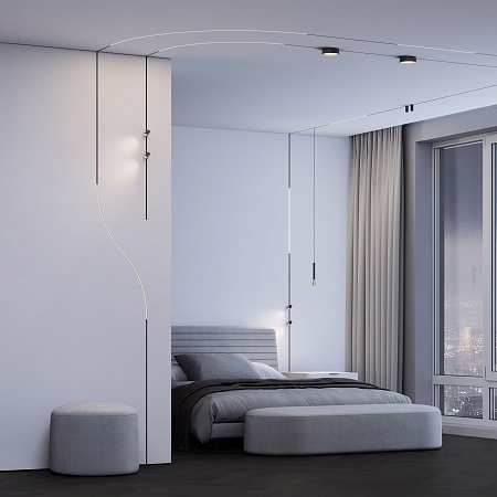 Mini Magnetic Шинопровод под ГКЛ 12,5 мм черный Ø600 85219/00 Elektrostandard - фото