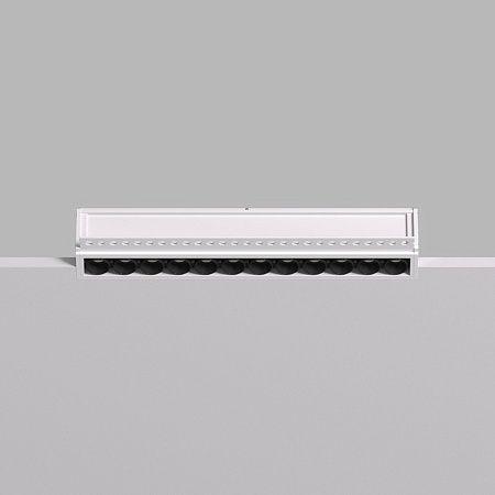 DK2532-WB Встраиваемый светильник SPACE со светодиодом под шпатлевку L240mm 220V 20W 38° 4000К IP20 белый/черный алюминий - фото