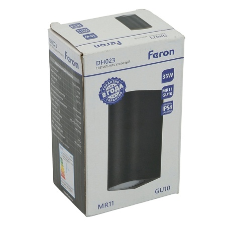 Светильник садово-парковый Feron DH023,на стену, GU10 MR11 230V, черный - фото