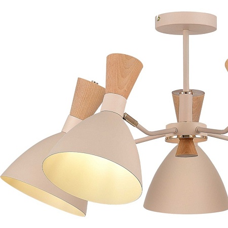 Светильник потолочный Бежевый/Бежевый, Светлое дерево, Золотистый E14 5*40W SLE1256-502-05 - фото