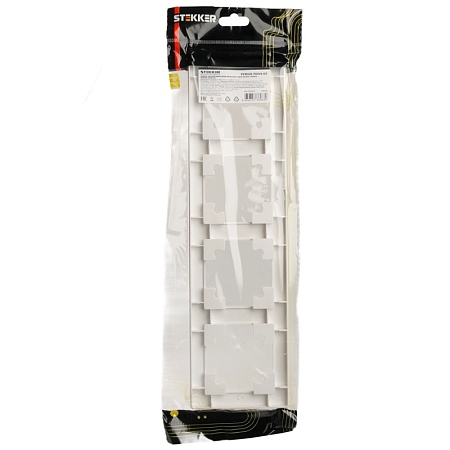 Рамка STEKKER, PFR00-7004-01 4-местная, пластик, серия Катрин, белый - фото