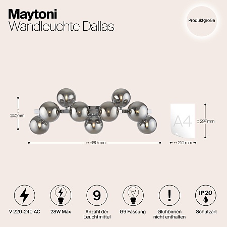 Настенный светильник (бра) Maytoni Dallas MOD547WL-09CH - фото