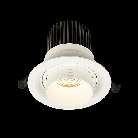 Св-к встр. Zoom Белый LED 1*12W 3000K 960Lm Ra90 15°-60° IP20 D115xH95 170-240V ST701.538.12 - фото