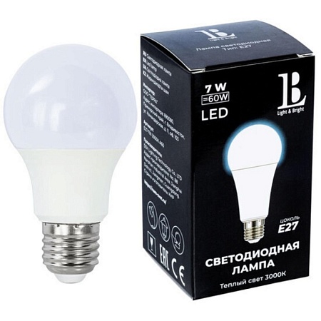 Светодиодная лампа L&B E27-7W-3000K-A60_lb - фото