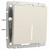 Выключатель одноклавишный с подсветкой айвори матовый W1110162