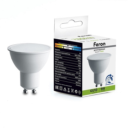 Лампа светодиодная диммируемая Feron LB-561 MR16 GU10 9W 230V 4000K - фото
