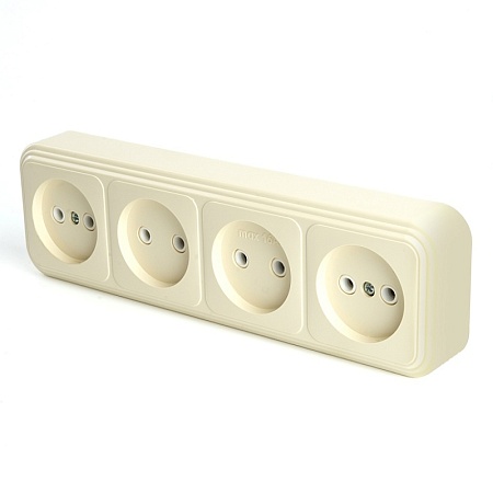 Розетка 1-местная с/з STEKKER, PST16-21-20 (RA 16-133-БЖ), пластик АВС, 250В, 16А, IP20, слоновая кость - фото