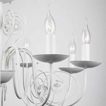 Подвесной светильник Eurosvet 60018/8 белый с золотом - фото