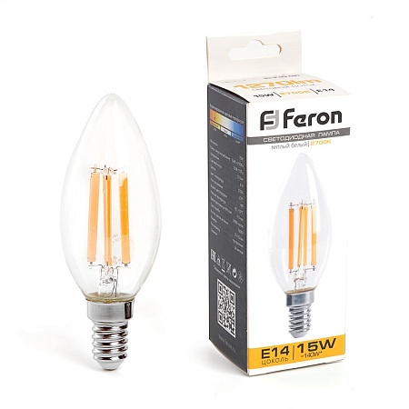 Лампа светодиодная Feron LB-717 Свеча E14 15W 230V 2700K - фото