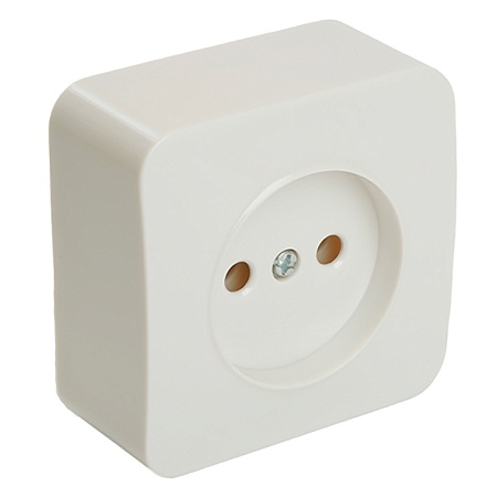 Розетка 1-местная б/з открытой установки, STEKKER, 250В, 10А, IP20, серия София, белый, MST10-11-01 - фото