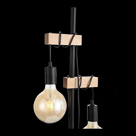 Светильник напольный Черный, Светлое дерево E27 2*60W SL1142.405.01 - фото