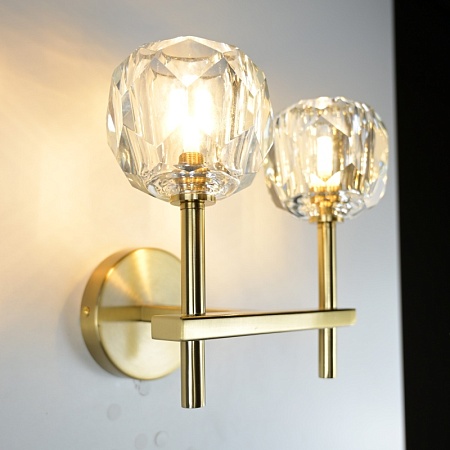 Бра Boule De Cristal Double Sconce Brass Imperiumloft 73769-22 - фото